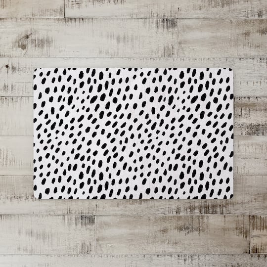 Black and White Spots 27" x 18" Floor Mat